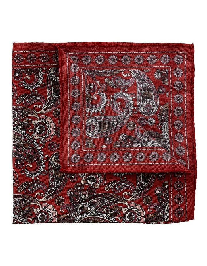 Primavera Silk Pocket Square in Red image 2