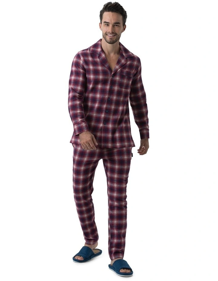Flinders Flannel Button-Thru PJ in Sunset image 1