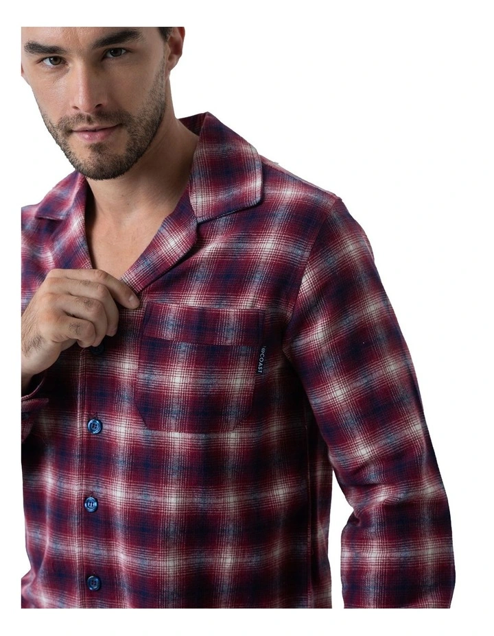 Flinders Flannel Button-Thru PJ in Sunset image 4