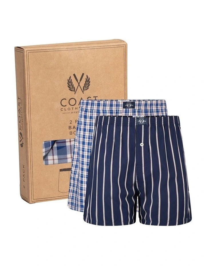 Bamboo Boxers Pack Of 2 in Blue image 1