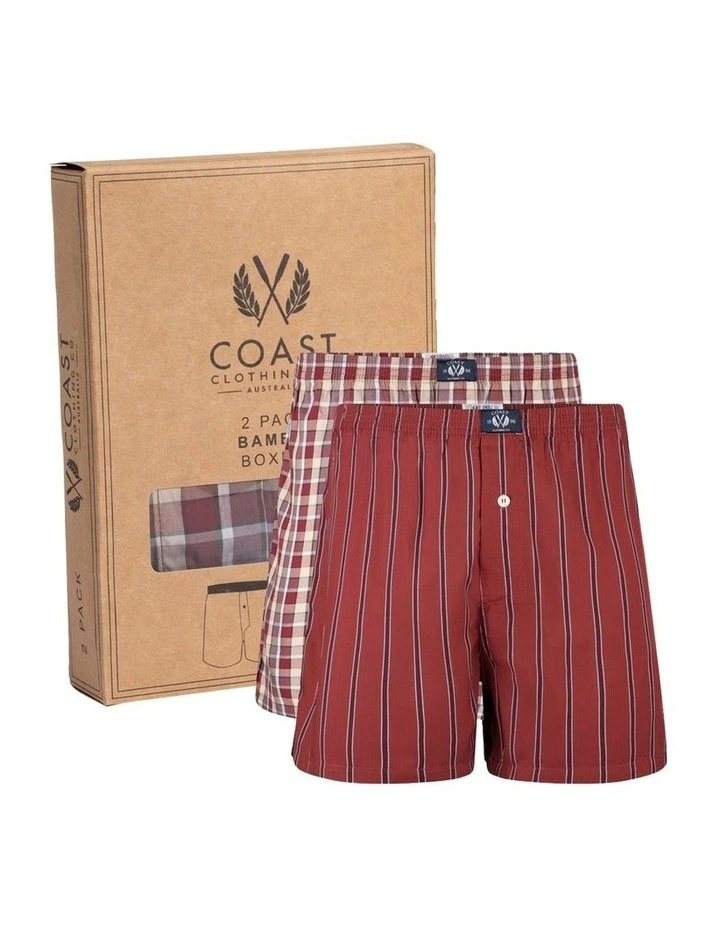 Bamboo Boxers 2 Pack in Red image 1