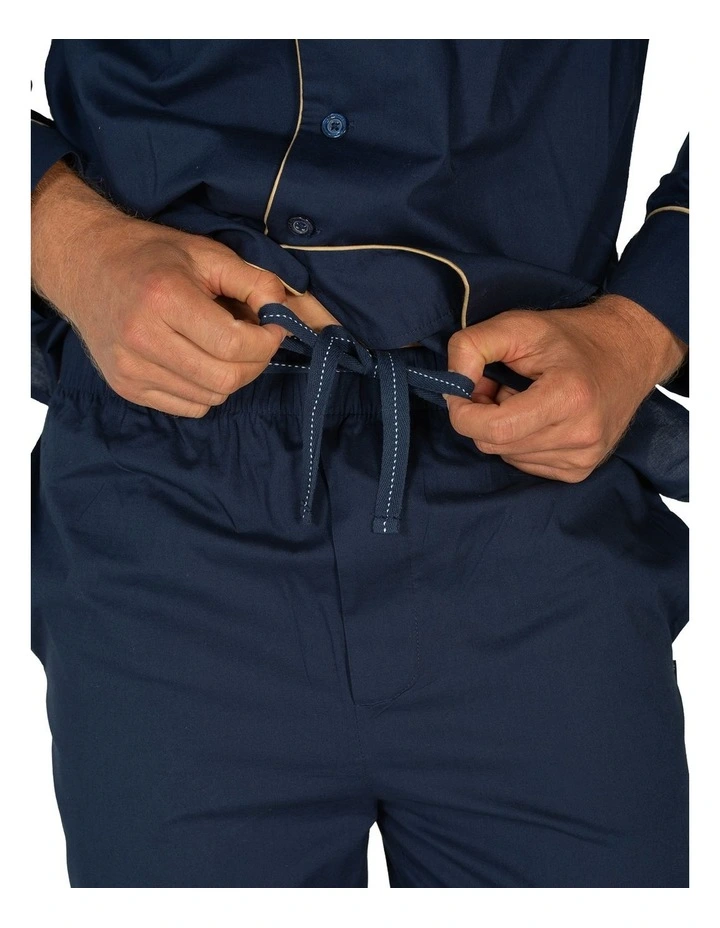 Portsea Button Payjama Set in Navy image 5