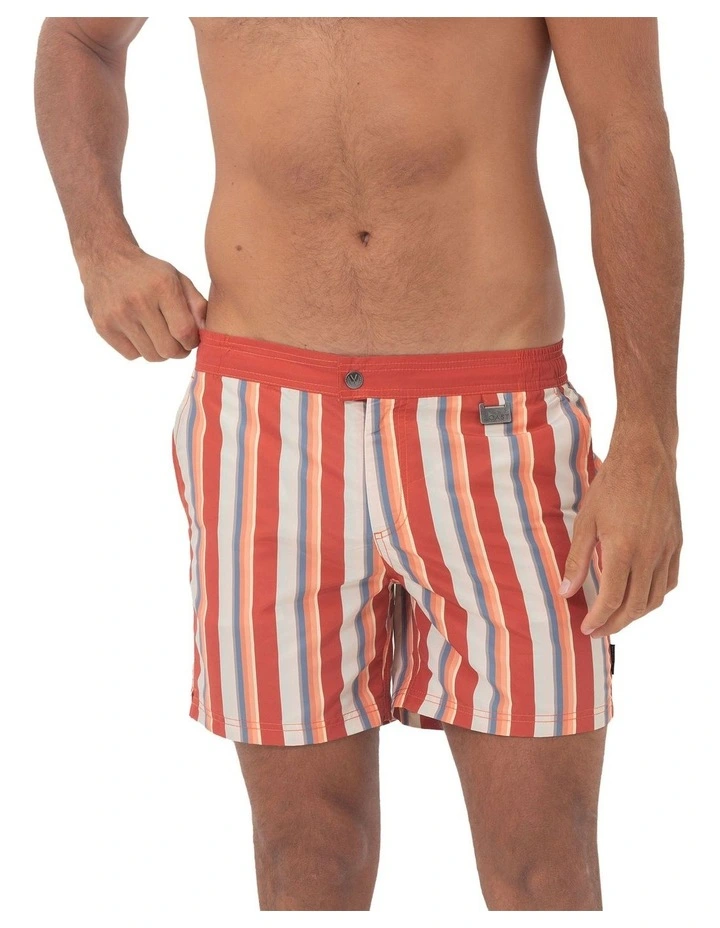 Stripe Swim Shorts in Tabasco image 1