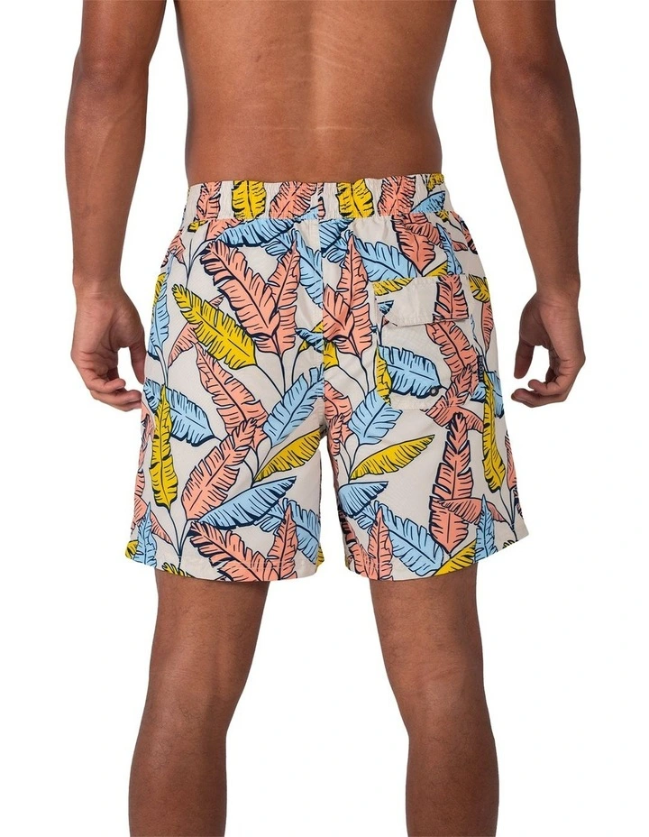 Tropical Leaf Swim Shorts in Blue image 2