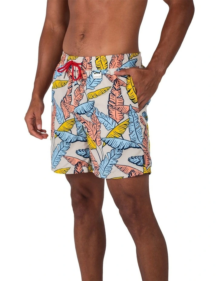 Tropical Leaf Swim Shorts in Blue image 3