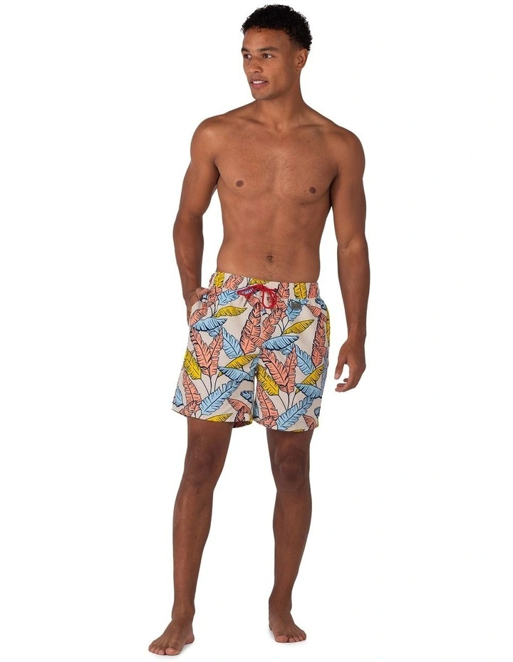 Tropical Leaf Swim Shorts in Blue image 5