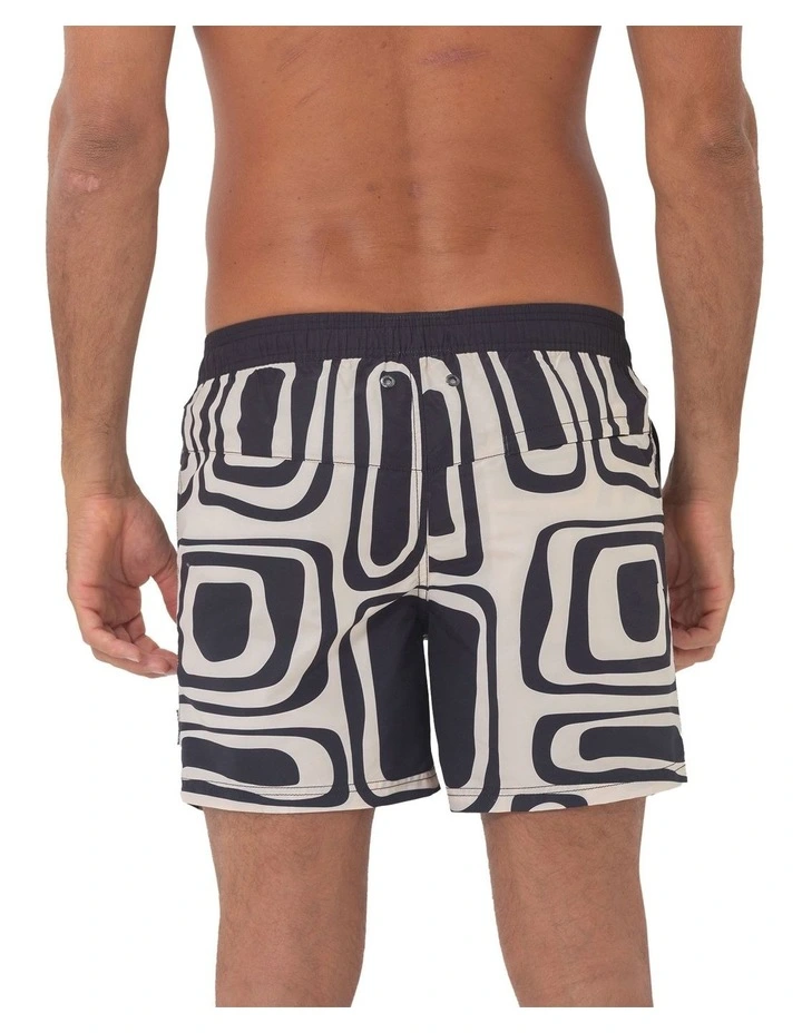 Swirl Swim Shorts in Black image 2