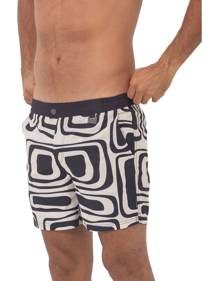 Swirl Swim Shorts in Black image 3