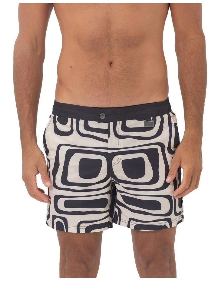 Swirl Swim Shorts in Black image 3
