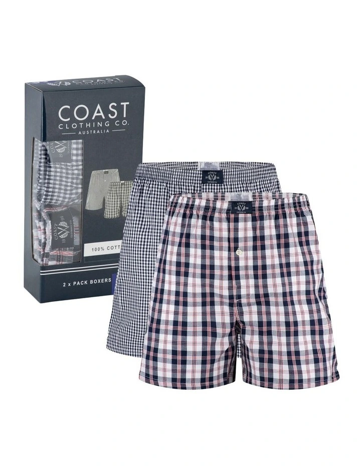 Woven Boxers 2 Pack in Grey image 1