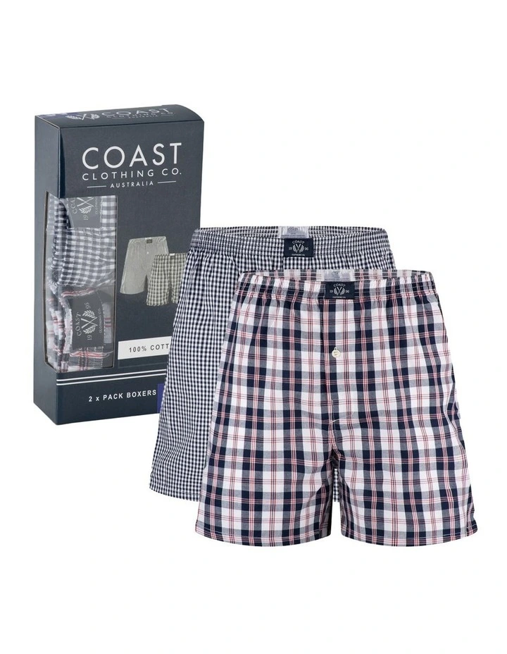 Woven Boxers 2 Pack in Grey image 1