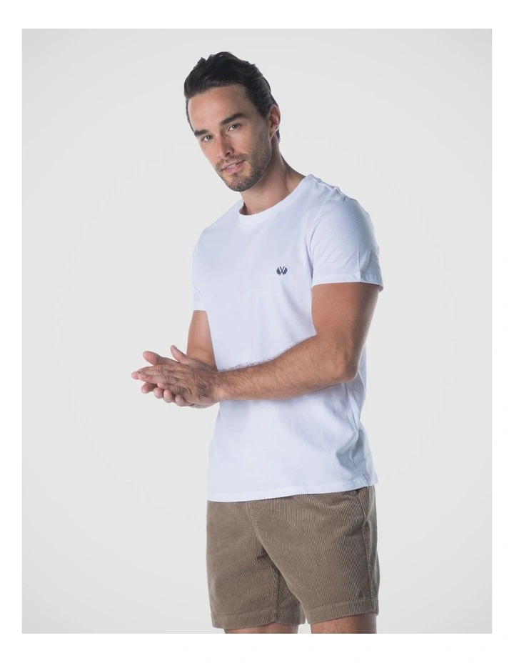 Crew Neck Tee in White image 3