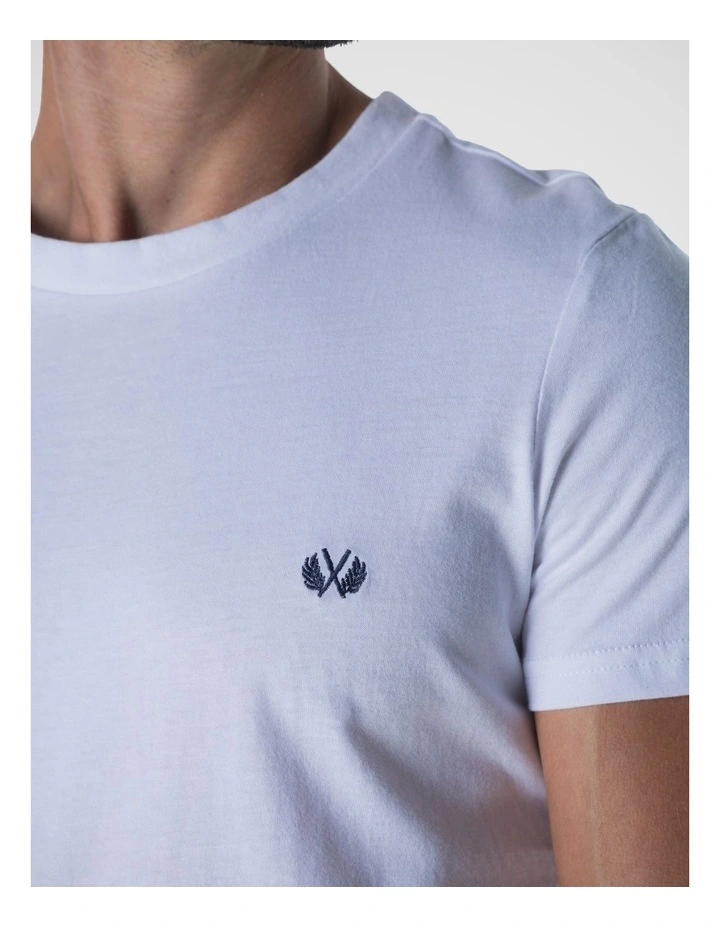 Crew Neck Tee in White image 4