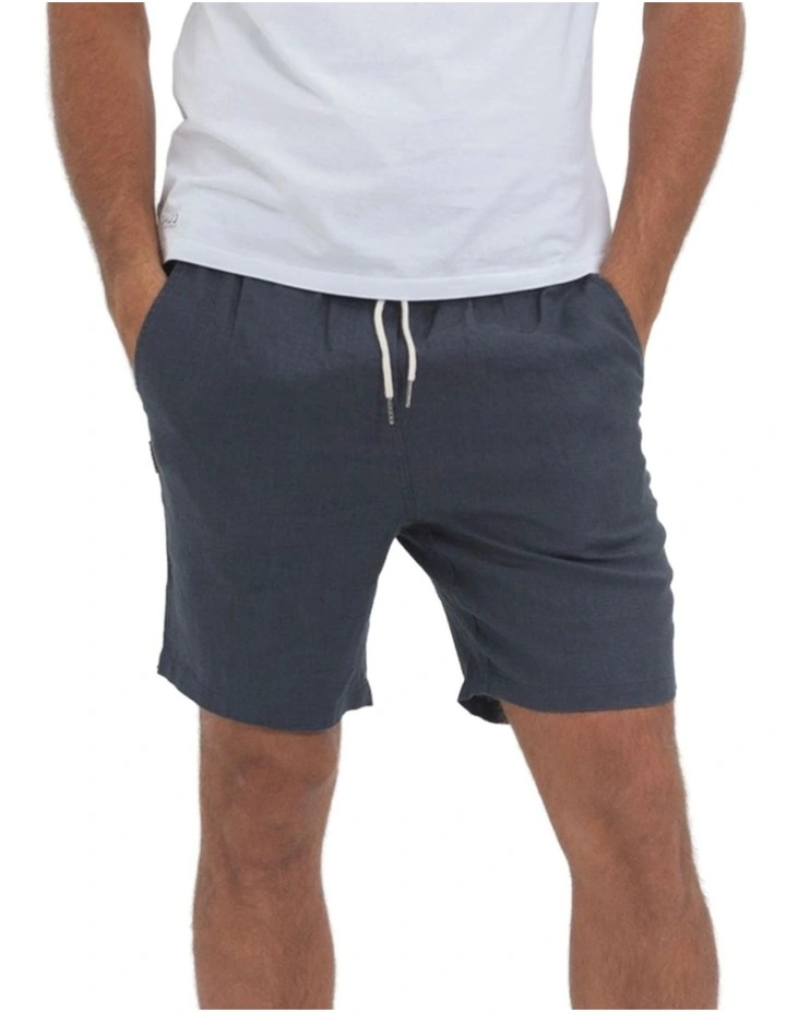Linen Shorts in Charcoal image 1