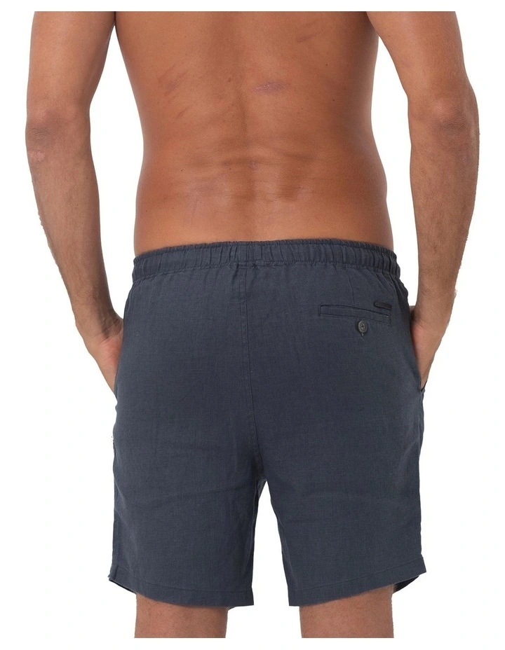 Linen Shorts in Charcoal image 2