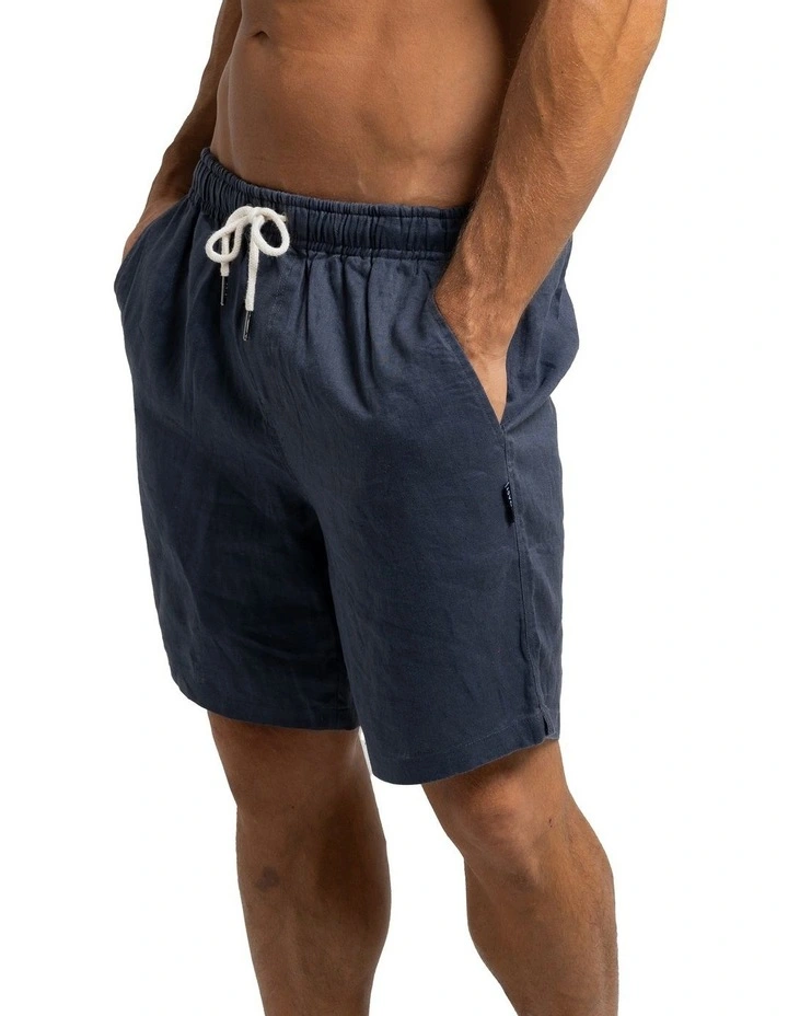 Linen Shorts in Charcoal image 3