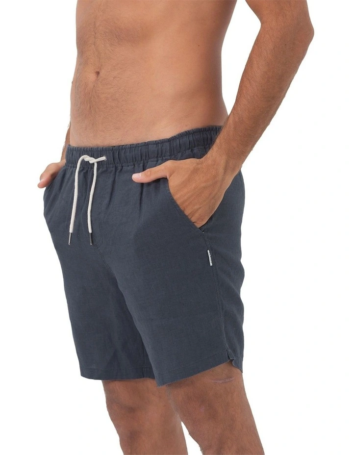 Linen Shorts in Charcoal image 3