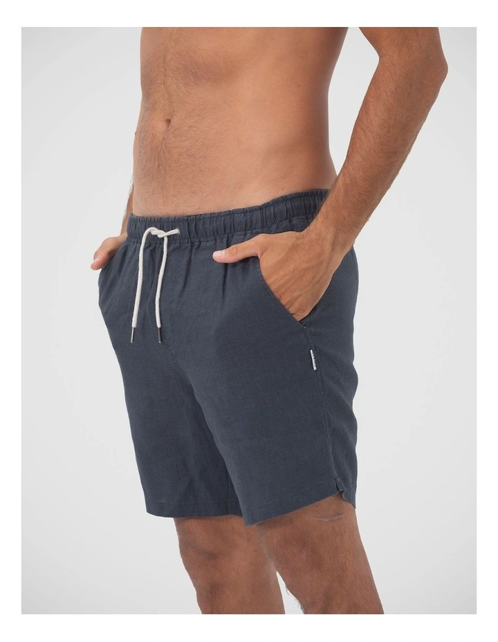 Linen Shorts in Charcoal image 3