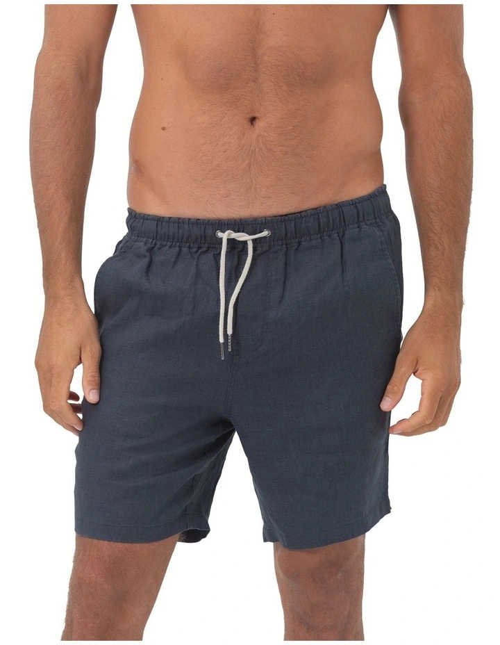 Linen Shorts in Charcoal image 4