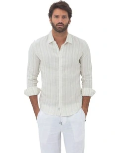 Miami Long Sleeves Linen Shirt in Aqua