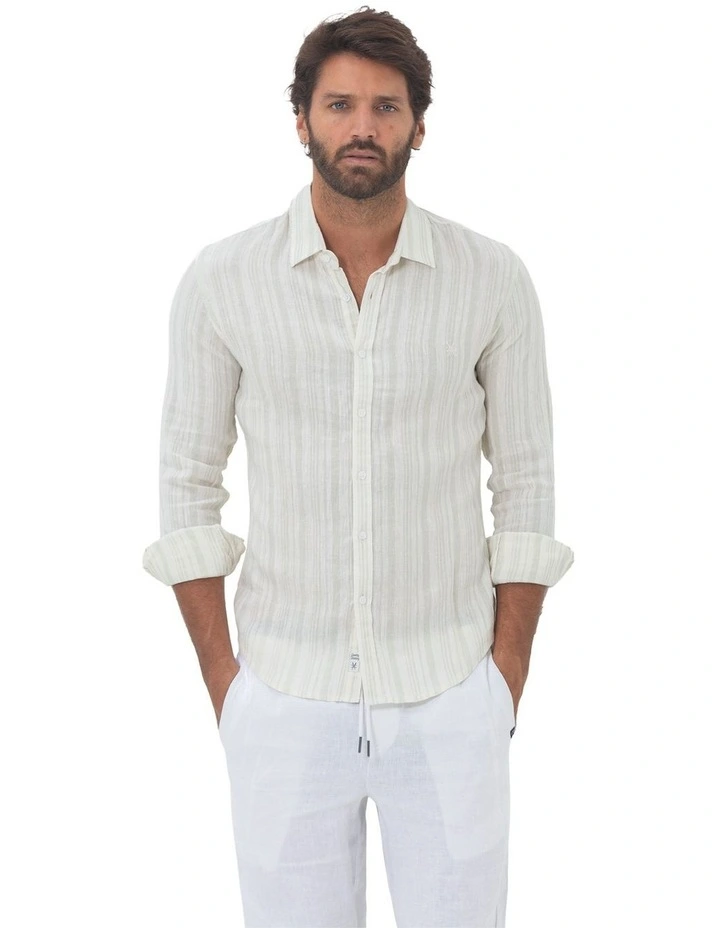 Miami Long Sleeves Linen Shirt in Aqua image 1