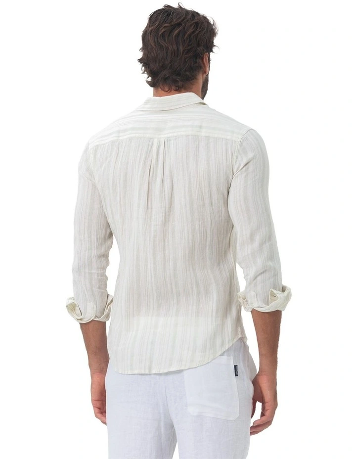 Miami Long Sleeves Linen Shirt in Aqua image 2