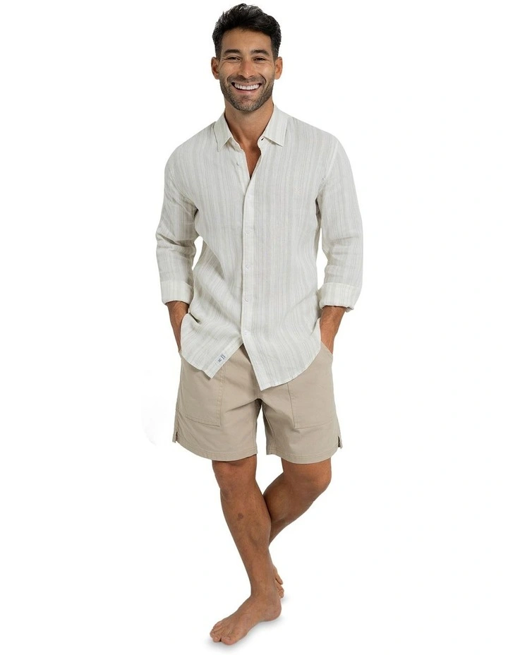 Miami Long Sleeves Linen Shirt in Aqua image 4