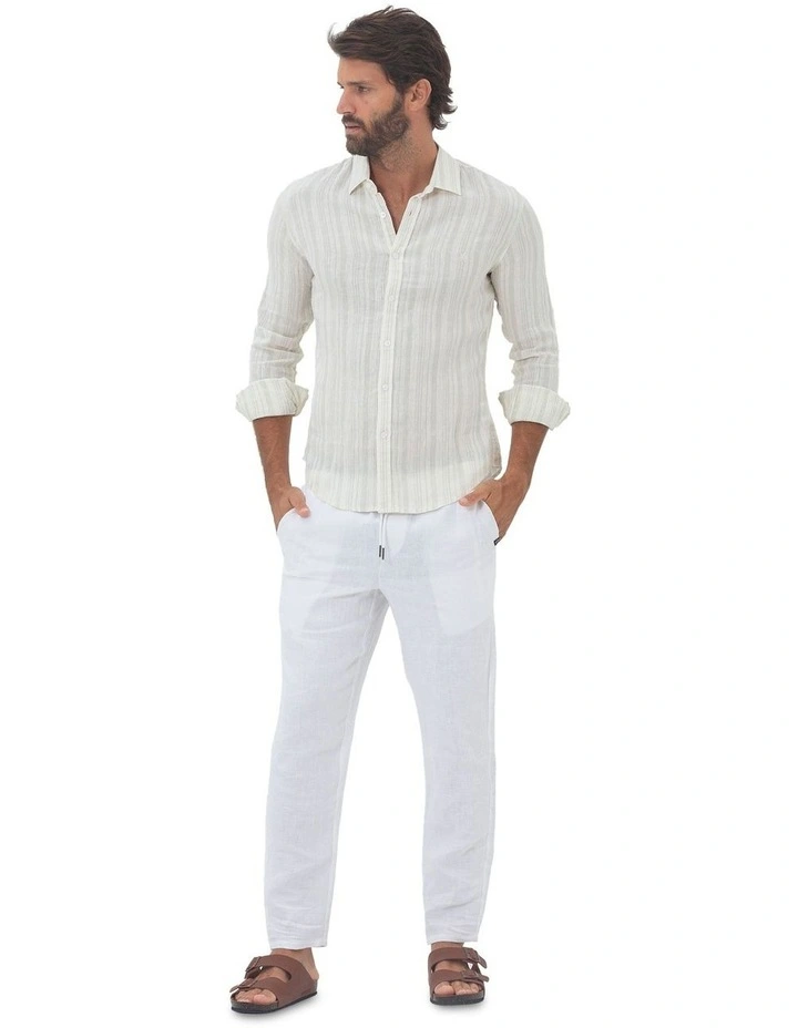 Miami Long Sleeves Linen Shirt in Aqua image 5