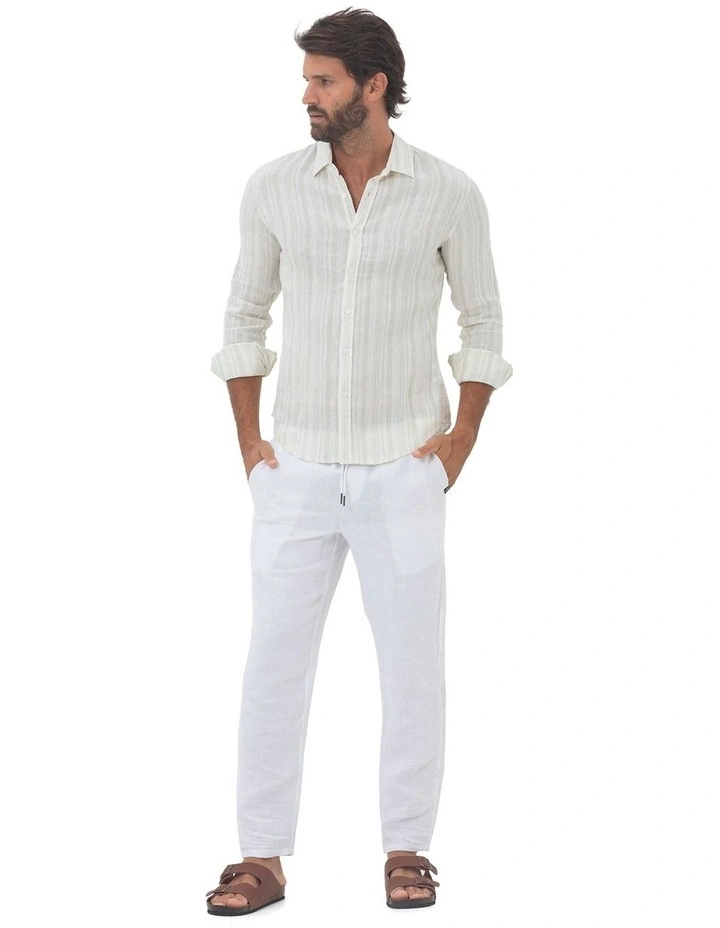 Miami Long Sleeves Linen Shirt in Aqua image 5