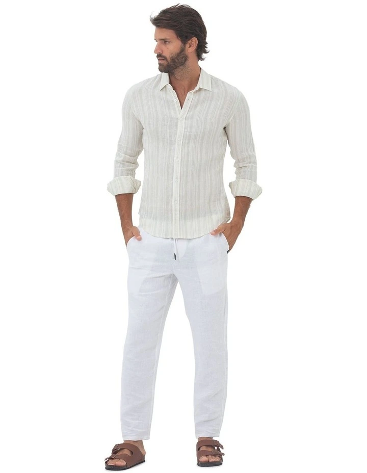 Miami Long Sleeves Linen Shirt in Aqua image 5