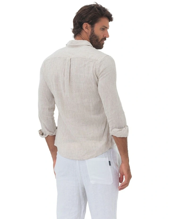 Phoenix Long Sleeves Linen Shirt in Sand image 2