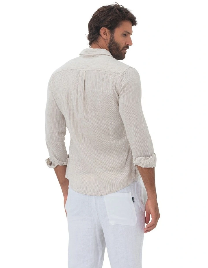 Phoenix Long Sleeves Linen Shirt in Sand image 2