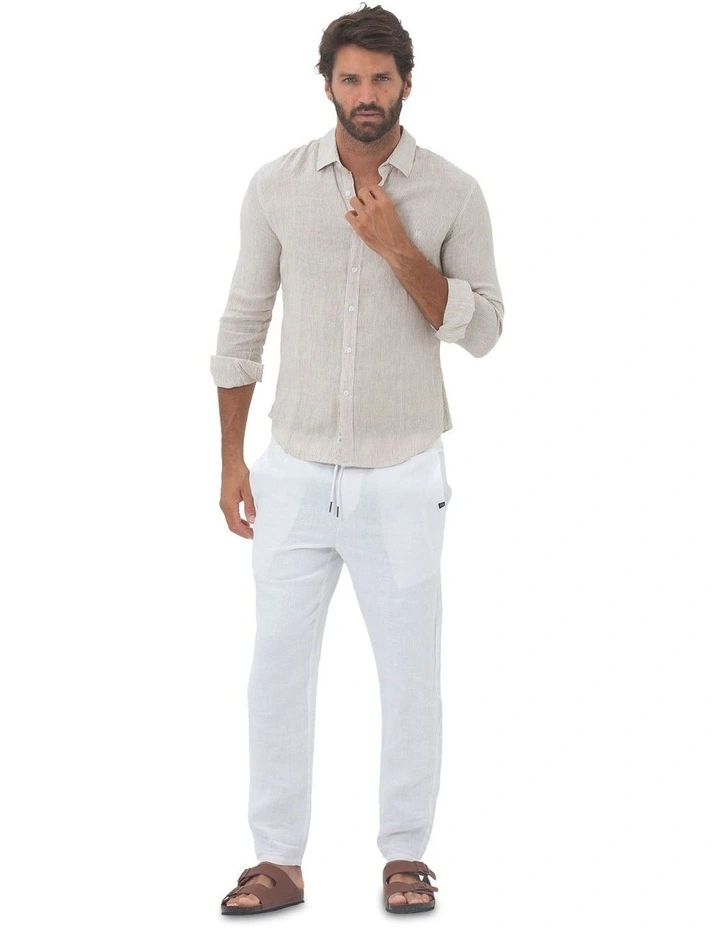 Phoenix Long Sleeves Linen Shirt in Sand image 5
