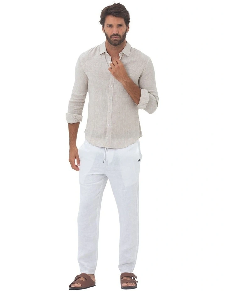 Phoenix Long Sleeves Linen Shirt in Sand image 5