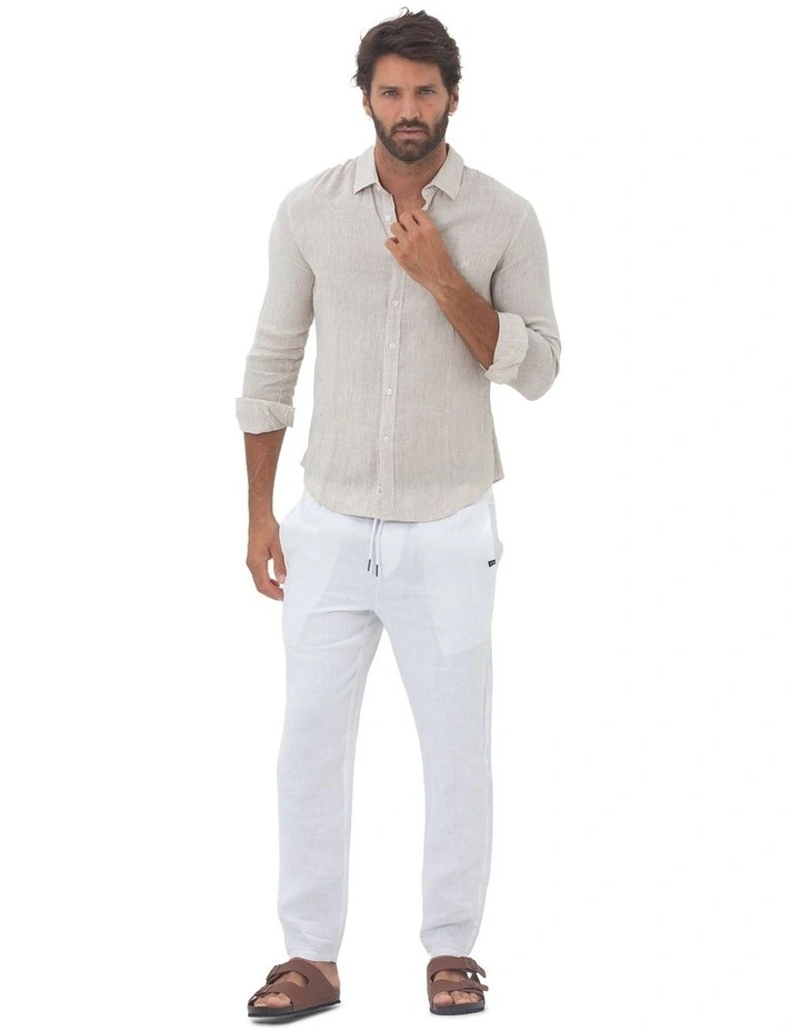 Phoenix Long Sleeves Linen Shirt in Sand image 5