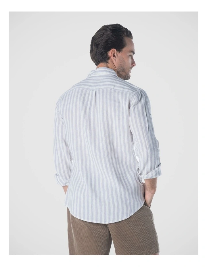 Seattle Long Sleeves Linen Shirt in Grey image 2