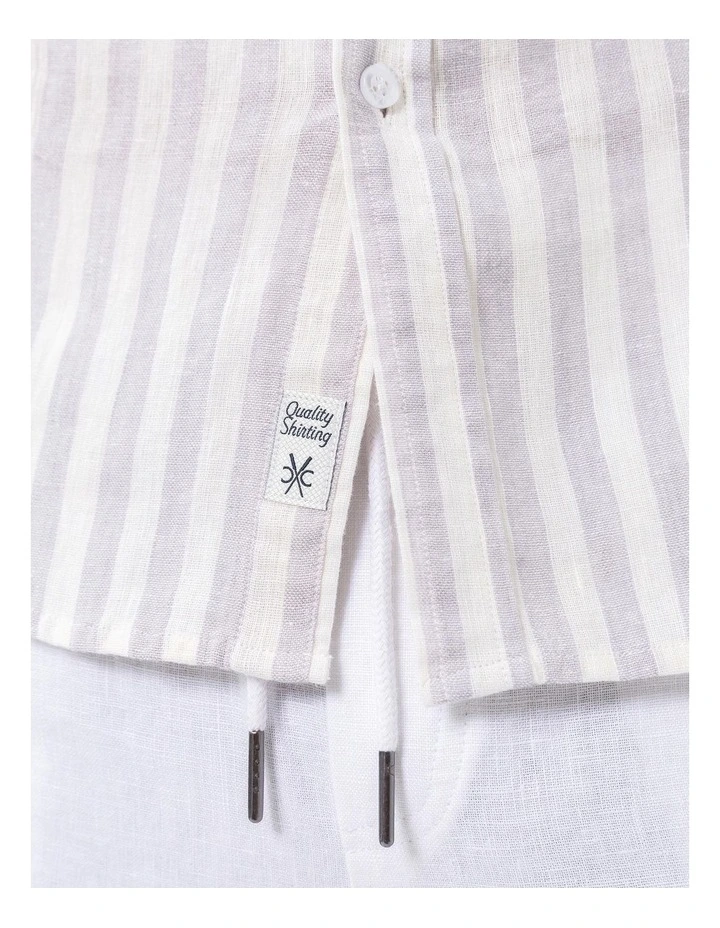 Seattle Long Sleeves Linen Shirt in Grey image 4