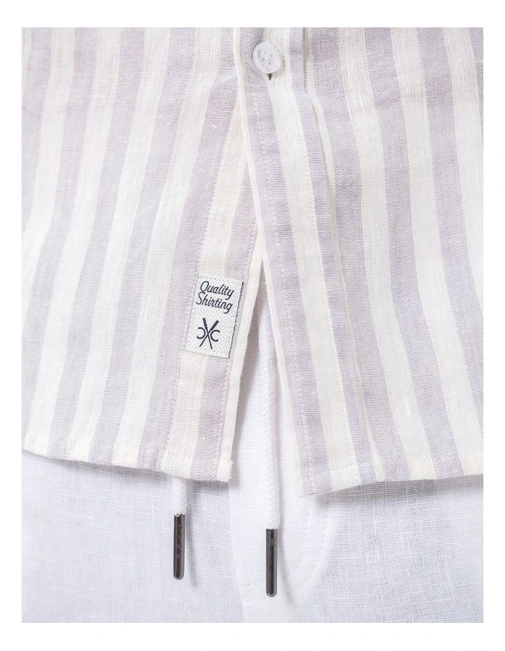 Seattle Long Sleeves Linen Shirt in Grey image 4