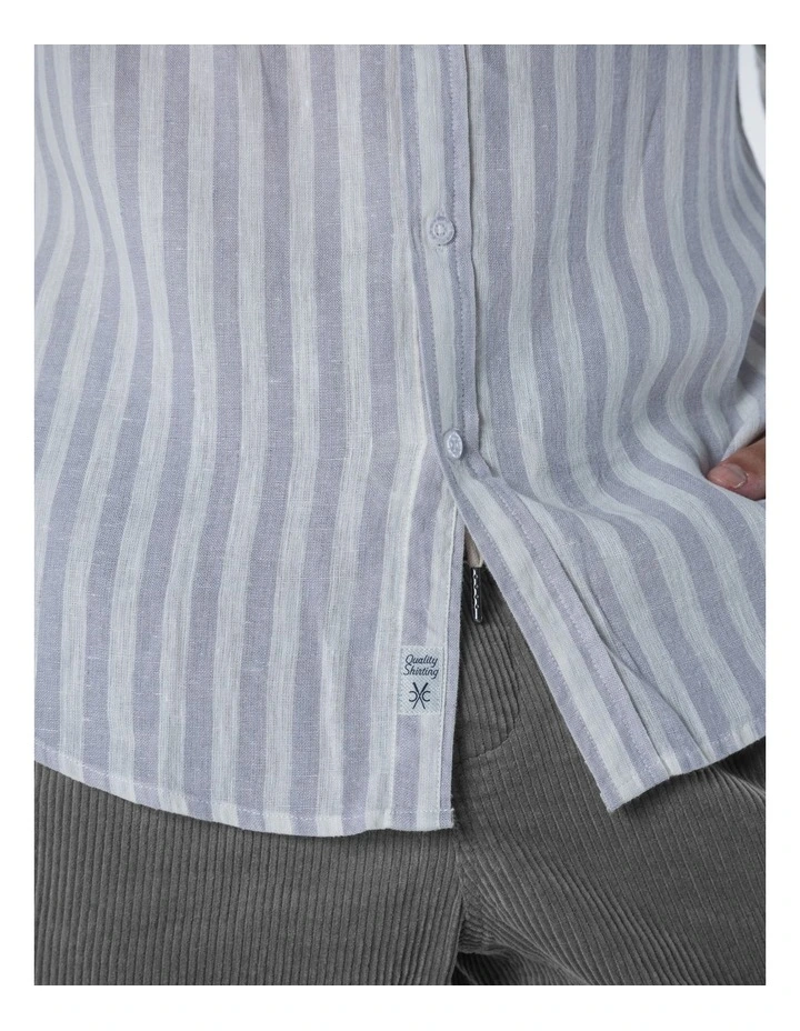 Seattle Long Sleeves Linen Shirt in Grey image 4