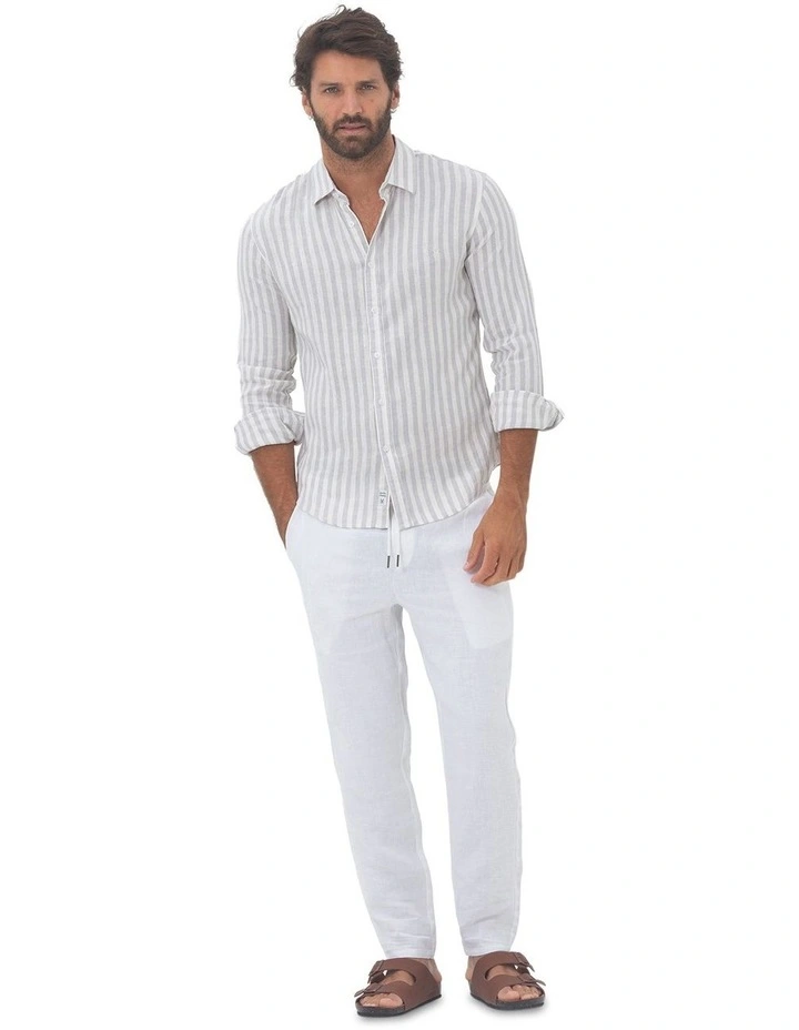 Seattle Long Sleeves Linen Shirt in Grey image 5