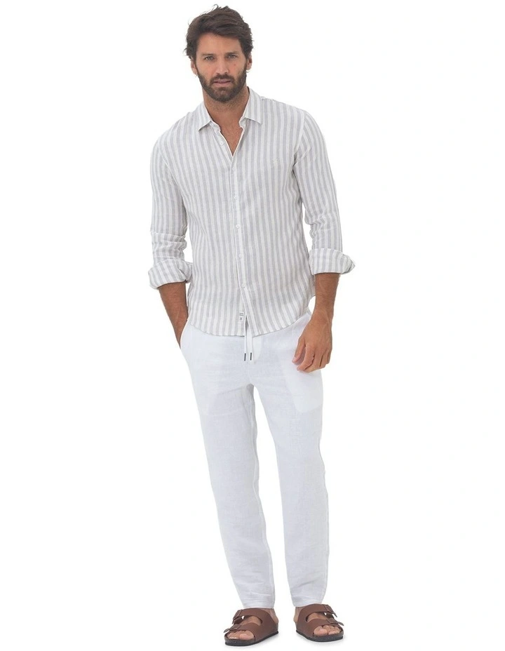 Seattle Long Sleeves Linen Shirt in Grey image 5