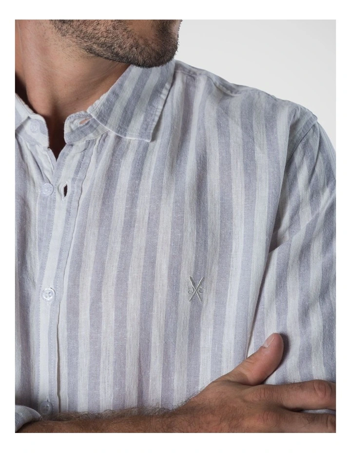 Seattle Long Sleeves Linen Shirt in Grey image 5