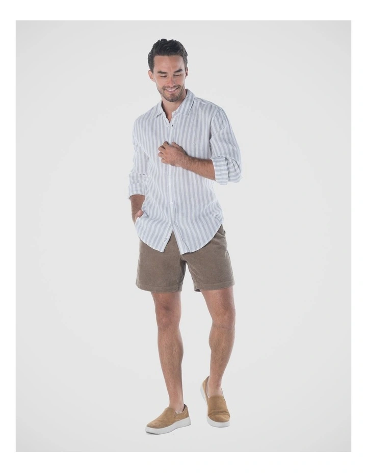 Seattle Long Sleeves Linen Shirt in Grey image 6