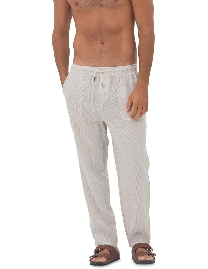 St. Tropez Linen Pant in Sand image 1
