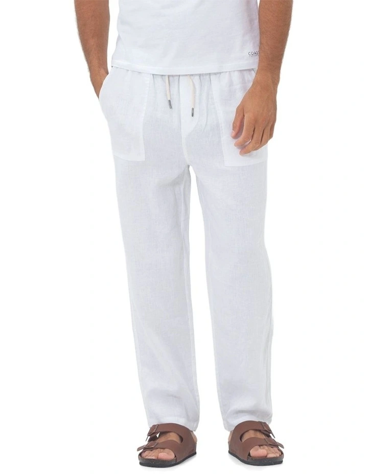 St. Tropez Linen Pant in White image 1