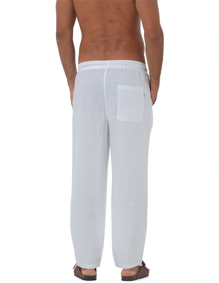 St. Tropez Linen Pant in White image 2