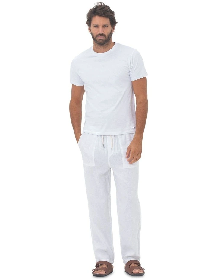 St. Tropez Linen Pant in White image 6