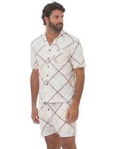 Brussels Button Thru Pyjama in Brown