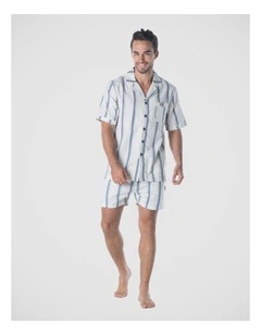 Madrid Mens Button Pyjama Set in Navy