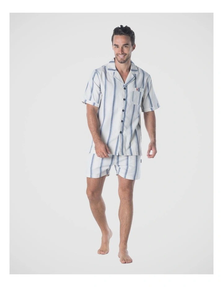 Madrid Mens Button Pyjama Set in Navy image 1